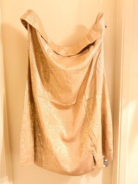 NWOT white birch Strapless Metallic Gold Champagne Dress